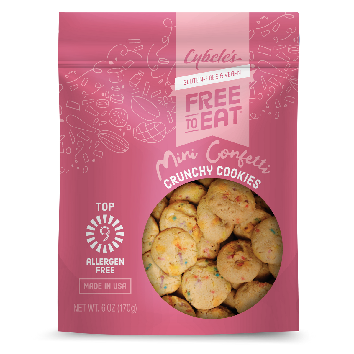 Confetti Mini Crunchy Cookies - New! (6 Pack)