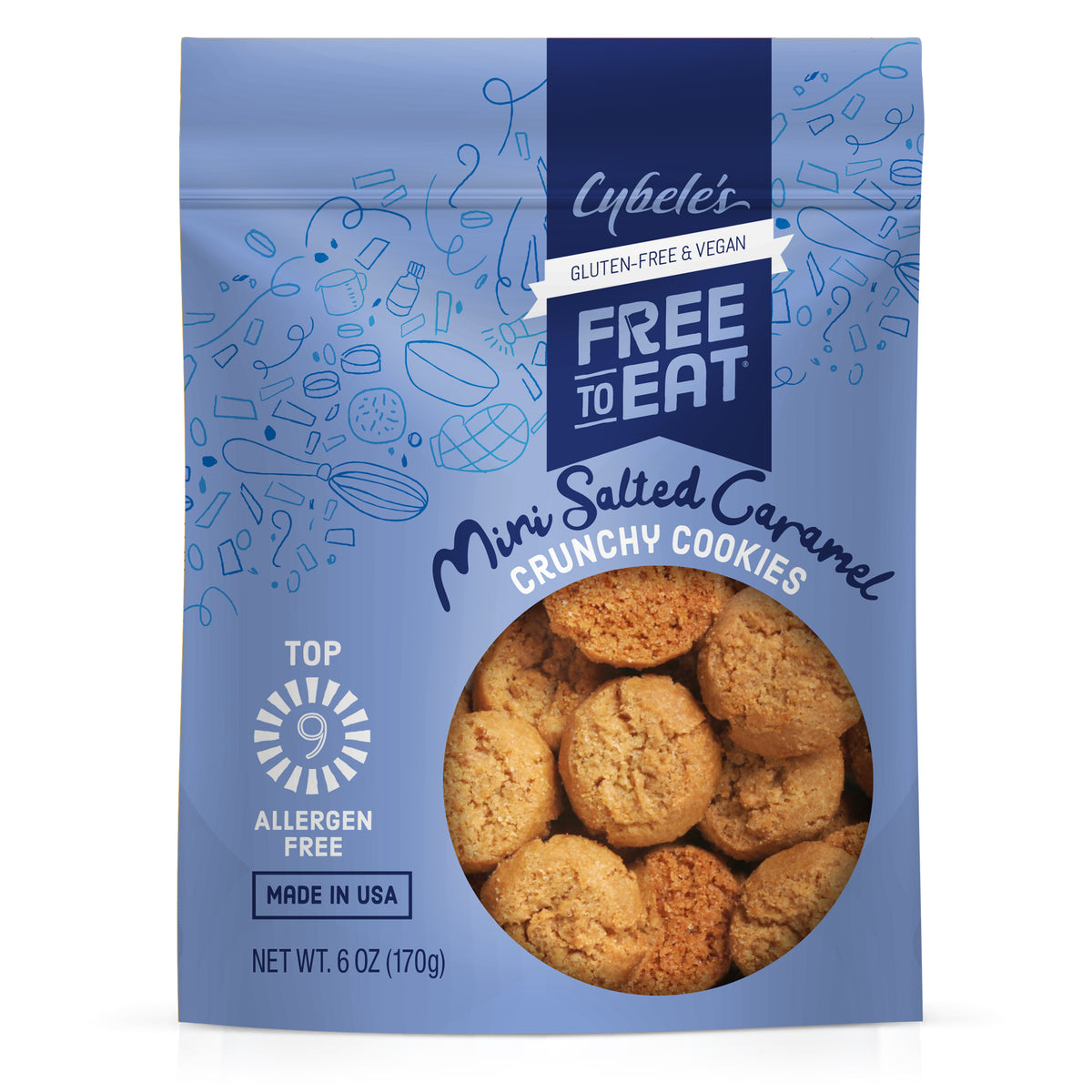 Salted Caramel Mini Crunchy Cookies (6 Pack)